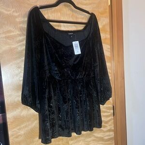 Torrid velvet peasant top